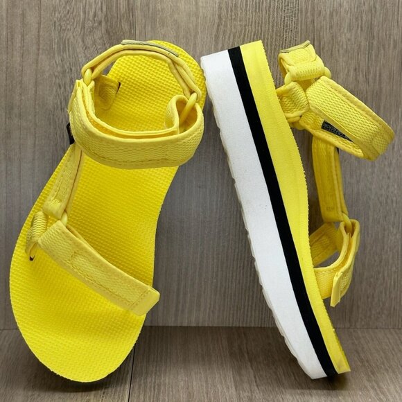 Teva Sandals Womens Size 6 Flatform Universal Mesh Strappy Hiking Yellow 1102451 - Picture 7 of 11